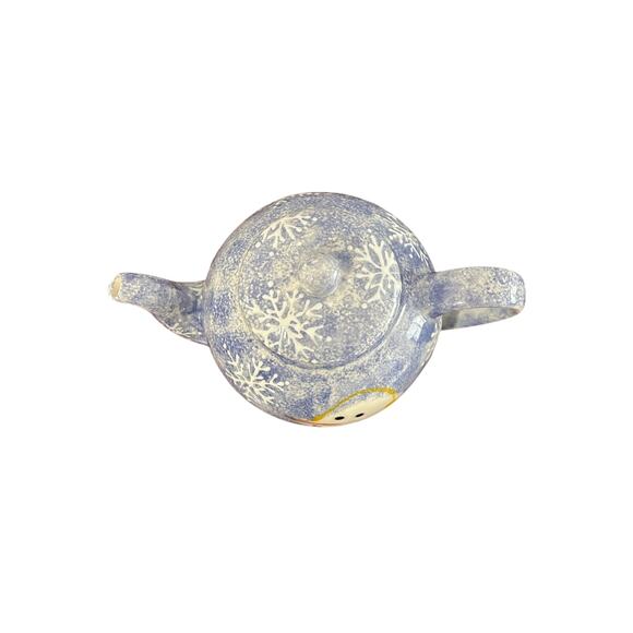 Vintage Blue Snowman Teapot with Snowflakes - 8 cups - Picture 5 of 5